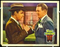 3b420 HIGH TENSION lobby card '36 great close up of Brian Donlevy grabbing Norman Foster by lapel!
