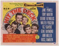 3b107 HIT THE DECK signed title card '55 by Debbie Reynolds, Jane Powell, AND Ann Miller, all three!