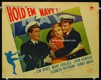 3b424 HOLD 'EM NAVY LC '37 Naval officer Lew Ayres hugs Mary Carlisle as John Howard looks on!