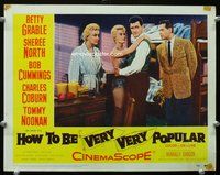 3b433 HOW TO BE VERY, VERY POPULAR LC #3 '55 Betty Grable & Sheree North in bedroom w/Bob Cummings!