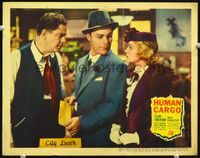 3b435 HUMAN CARGO movie lobby card '36 reporter Brian Donlevy looks smugly at pretty Claire Trevor!