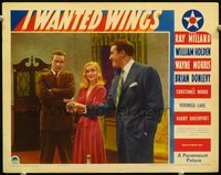 3b440 I WANTED WINGS movie lobby card '41 Ray Milland laughs at William Holden & sexy Veronica Lake!