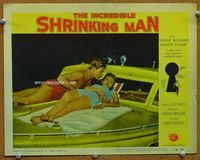 3b445 INCREDIBLE SHRINKING MAN LC #2 '57 Grant Williams & April Kent on the boat before he shrank!