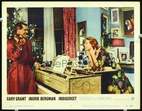 3b446 INDISCREET lobby card #7 '58 Cary Grant laughs & plays violin for laughing Ingrid Bergman!