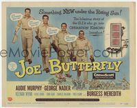 3b118 JOE BUTTERFLY title card '57 Audie Murphy & other soldiers go into Operation Kimono barefoot!