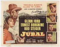 3b121 JUBAL signed TC '56 cowboys Glenn Ford, Ernest Borgnine & Rod Steiger, sexy French & Farr!