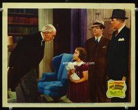 3b451 JUST AROUND THE CORNER lobby card '38 Shirley Temple tries to give grumpy old man a white bag!