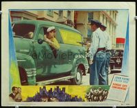 3b452 KANSAS CITY CONFIDENTIAL LC '52 floral truck driver John Payne stopped by armed police!