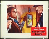 3b462 KISS TOMORROW GOODBYE lobby card #2 '50 close up of gangster James Cagney with his hands up!