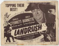 3b129 LANDRUSH title card '46 c/u of Charles Starrett as The Durango Kid & comic Smiley Burnette!