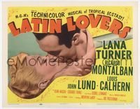 3b132 LATIN LOVERS TC '53 best huge kiss close up of Lana Turner & Ricardo Montalban in guitar!