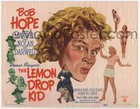 3b135 LEMON DROP KID TC '51 art of Bob Hope in woman's wig & in drag, Marilyn Maxwell