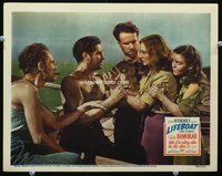 3b468 LIFEBOAT LC '44 Alfred Hitchcock, Tallulah Bankhead, Hume Cronyn, Heather Angel & 2 others!