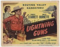 3b136 LIGHTNING GUNS TC '50 great art of Charles Starrett as the Durango Kid with Smiley Burnette!