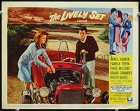 3b472 LIVELY SET LC #2 '64 sexy Pamela Tiffin & race car driver James Darren work on cool dragster!