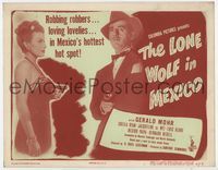 3b137 LONE WOLF IN MEXICO title card '47 sexy Sheila Ryan has the drop on detective Gerald Mohr!
