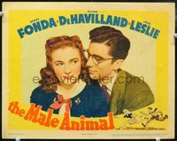 3b483 MALE ANIMAL LC '42 great romantic close up of pretty young Joan Leslie & Herbert Anderson!