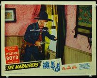 3b490 MARAUDERS LC #6 '47 great close up of William Boyd as Hopalong Cassidy w/gun drawn by window!