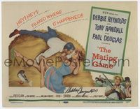 3b154 MATING GAME signed TC '59 by Debbie Reynolds, who is are fooling around in hay w/Tony Randall