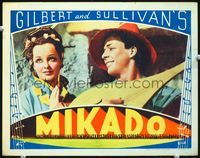 3b495 MIKADO lobby card '39 great close up of English Kenny Baker & Jean Collin in Asian make up!