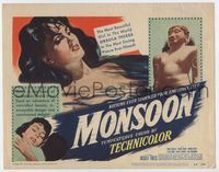 3b162 MONSOON title card '52 beautiful naked Ursula Thiess in the most daring picture ever filmed!