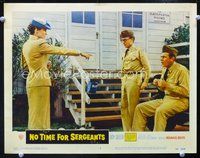 3b519 NO TIME FOR SERGEANTS LC #1 '58 Andy Griffith & Nick Adams are confused by a woman officer!