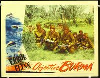 3b523 OBJECTIVE BURMA LC '45 Errol Flynn & soldiers consult their maps in World War II India!