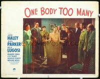 3b529 ONE BODY TOO MANY LC #3 '44 Jack Haley naked in bamboo trunk by crowd including Bela Lugosi!