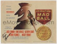 3b173 OPERATION MAD BALL signed TC '57 by Jack Lemmon, filmed entirely without Army co-operation!