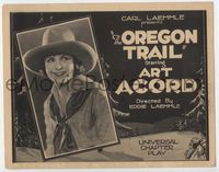 3b174 OREGON TRAIL title card '23 great image of cowgirl Louise Lorraine, but where's Art Acord!