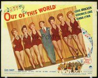 3b532 OUT OF THIS WORLD LC '45 happy Eddie Bracken in chorus line w/Veronica Lake & 5 sexy girls!