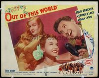 3b533 OUT OF THIS WORLD lobby card #7 '45 sexiest Veronica Lake, Eddie Bracken sings to Diana Lynn!