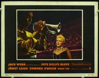 3b540 PETE KELLY'S BLUES LC #8 '55 great close up of Peggy Lee singing, Jack Webb playing trumpet!