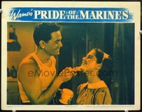 3b545 PRIDE OF THE MARINES lobby card '45 John Garfield puts shaving cream on his kid sister's face!