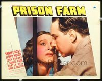 3b547 PRISON FARM lobby card '38 super close up of Shirley Ross & Lloyd Nolan separated by bars!