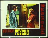 3b005 PSYCHO lobby card #6 '60 Alfred Hitchcock, great 2-shot of Anthony Perkins and Janet Leigh!