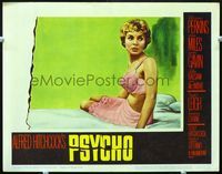 3b004 PSYCHO LC #7 '60 great close up of sexy half-dressed Janet Leigh in bra and slip, Hitchcock