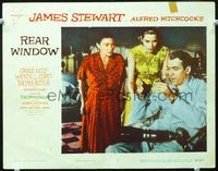 3b012 REAR WINDOW LC #7 '54 Alfred Hitchcock, c/u of Thelma Ritter, Grace Kelly & James Stewart!