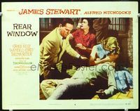 3b018 REAR WINDOW LC #8 '54 Hitchcock, Corey, Ritter & Grace Kelly comfort fallen James Stewart!