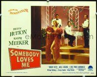 3b605 SOMEBODY LOVES ME movie lobby card #4 '52 Betty Hutton in sexy outfit singing with band!