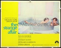 3b620 STRANGE AFFAIR lobby card #7 '68 Michael York & Susan George naked in hot tub with champagne!