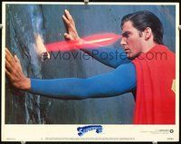 3b632 SUPERMAN III LC #1 '83 cool special effects close up of Christopher Reeve using X-ray vision!