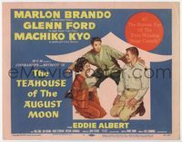 3b214 TEAHOUSE OF THE AUGUST MOON TC '56 art of Marlon Brando as Sakini, Glenn Ford & Machiko Kyo!