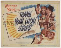 3b215 THANK YOUR LUCKY STARS TC '43 Errol Flynn, Humphrey Bogart, Bette Davis & more pictured!