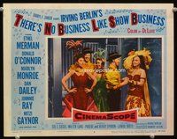 3b640 THERE'S NO BUSINESS LIKE SHOW BUSINESS LC #8 '54 top cast w/sexy Marilyn Monroe in costume!