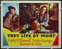 3b643 THEY LIVE BY NIGHT LC #3 '48 best image of Farley Granger & Cathy O'Donnell behind bed bars!