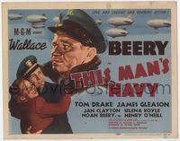 3b218 THIS MAN'S NAVY TC '45 William Wellman, art of of Navy soldier Wallace Beery by Rico Tomaso!