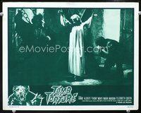 3b649 TOMB OF TORTURE lobby card '66 wacky image of chained woman being beaten, monster border art!