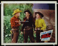 3b654 TRAIL OF ROBIN HOOD LC #6 '50 Roy Rogers about to punch bad guy as Penny Edwards watches!