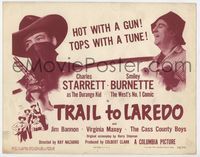 3b220 TRAIL TO LAREDO title card '48 Charles Starrett as The Durango Kid & comic Smiley Burnette!